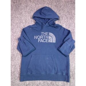 The‎ North Face Hoodie Womens Medium  Blue Logo Pullover Sweatshirt